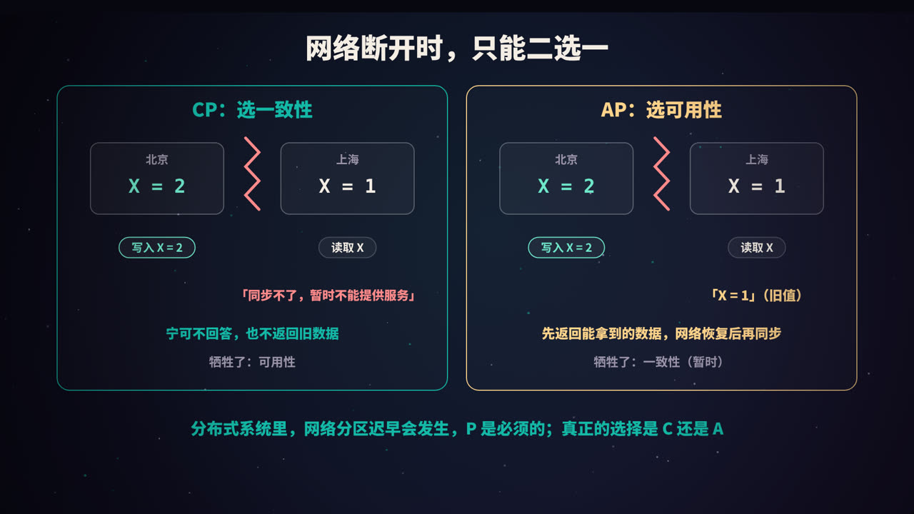 网络断开时，CP 与 AP 的不同选择