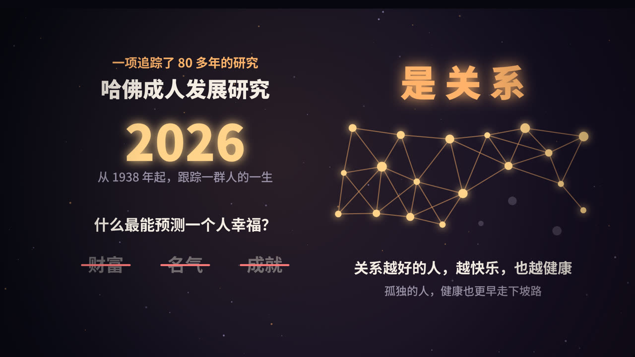 哈佛成人发展研究：答案不是财富、名气、成就，是关系
