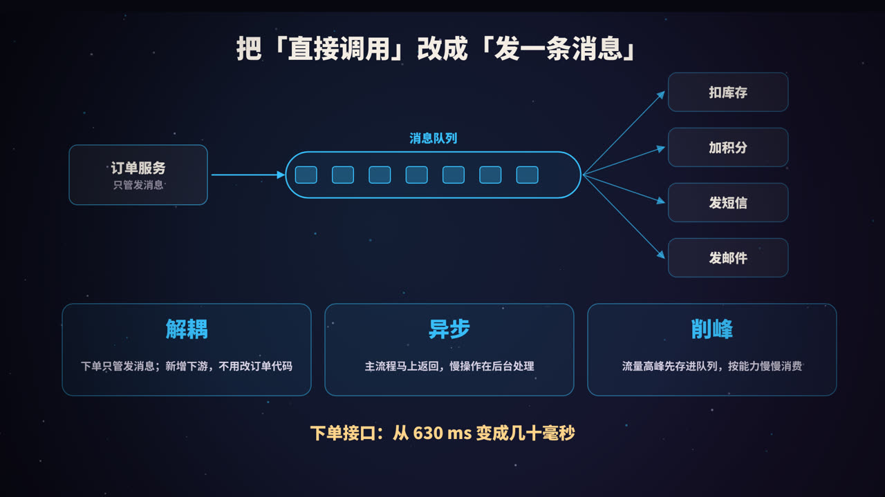 解耦、异步、削峰