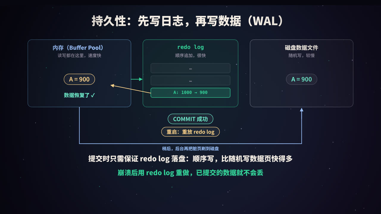 先写日志，再写数据