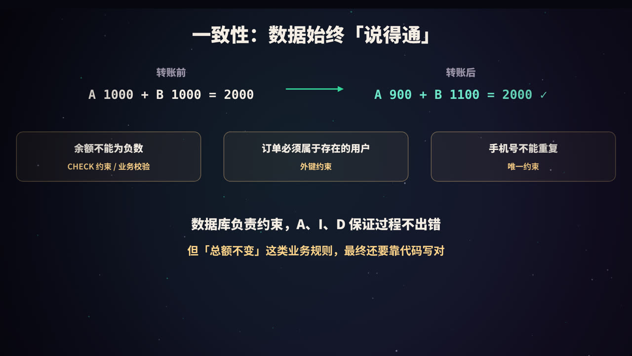 一致性：数据始终「说得通」